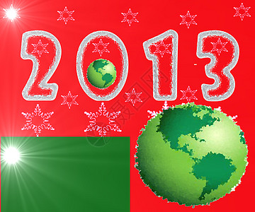 2013年登记号 地球地球和红色背景的文本范围行星雪花尘世绿色图片