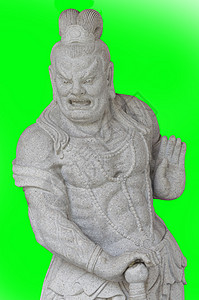 中国神上帝绿色背景宗教雕像传统图片
