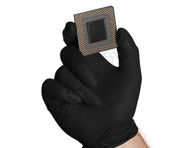 微芯片和黑手套图片