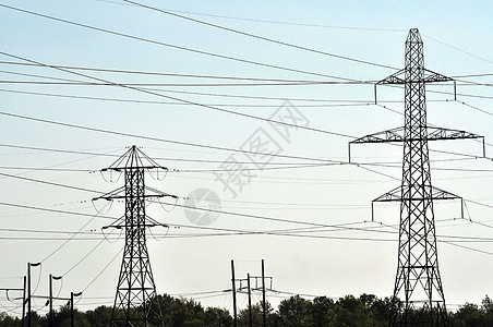 输电传输线路活力电线基础设施电缆线条图片