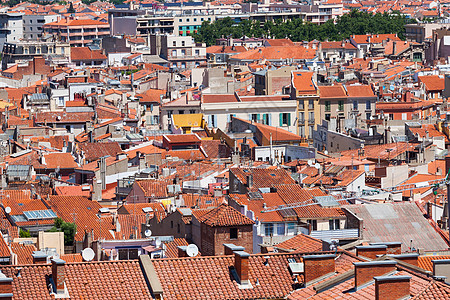 法国佩皮尼南市城市全景图片