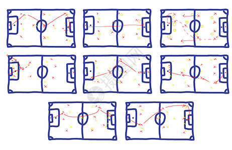 白地团队合作足球比赛游戏计划战略图片