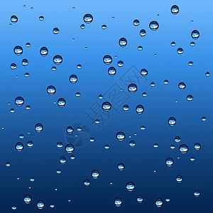 玻璃上的雨滴沮丧宏观蓝色窗户天空波纹蒸汽水分滴水液体图片
