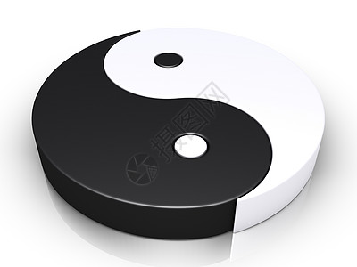阴阳符号计算机反射插图精神生活业力活力白色圆形联盟图片
