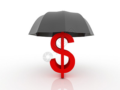安全伞金融保险 3D保险概念背景