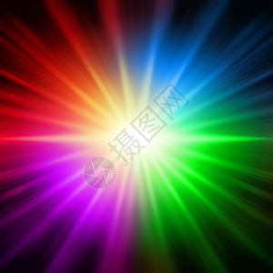 七彩光线彩虹七彩灯光泽辉光射线镜片圆圈辐射球体火球微光火焰背景