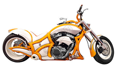 孤立的摩托车风门合金菜刀橙子力量驾驶速度轮缘发动机引擎图片