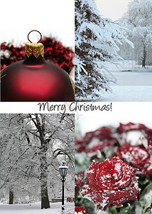 黑色 白色和红色圣诞节拼贴卡图片