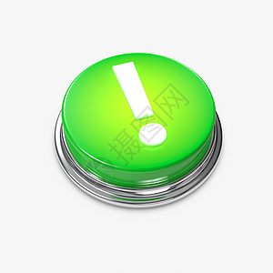 绿色警报按钮感叹号标记发光图片