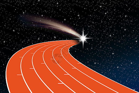 运动赛道星空蓝天天文学资质障碍流星跑步星星夜世界胜利图片