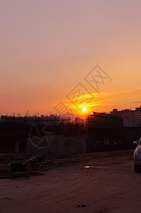 南中深圳美丽的夕阳日落橙子辉光财产起重机风景亚热带进步科学技术亮度图片