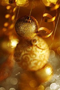金金色圣诞假期灯泡团体圆圈庆典火花宏观装饰品玻璃风格图片
