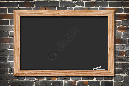 旧砖墙背景上的黑板食物粉笔棕色木板建造学校灰色咖啡店石头木头图片