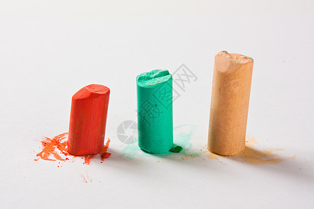 彩色糊贴纸蜡笔创造力铅笔艺术红色绿色绘画背景图片