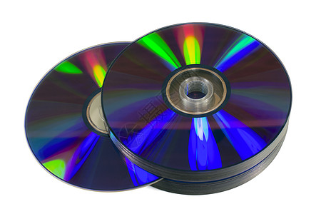 在白色上隔离的空白光盘(CD DVD或Blu-Ray)图片