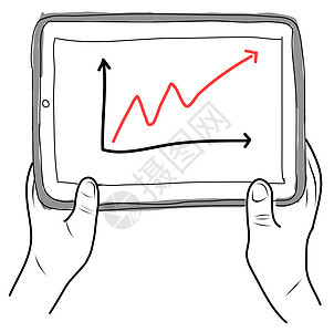 手持图案的绘图表板屏幕投资货币人士金融设计师收益工具展示写作男人图片