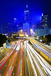 香港夜里忙碌的交通运动天际公共汽车速度戏剧性旅行街道城市驾驶天空图片