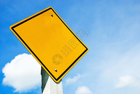 空黄色道路标志牌图片
