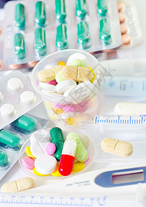医用物体的药品和医疗物品化学品治疗药物药剂师胶囊药片海报制药科学预防图片