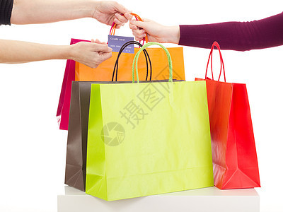 购物旅游购物狂铺张贸易信用卡乐趣消费者浪费精神礼物购物袋图片
