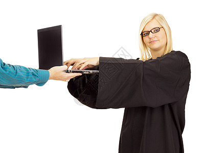 从事计算机工作的律师法庭文档电脑咨询诉讼裁判商业办公室法律领带图片