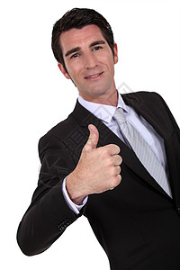 商务人士举起大拇指手势职业商务男士动力人士商务装公司套装管理人员员工背景图片