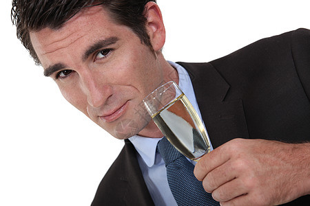 一个商务人士 喝香槟图片