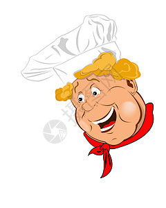 有趣的厨师 脸男人快乐商业卡片服务咖啡店插图手指美食职业图片
