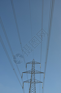 高压电线技术天空资源线路力量框架基础设施金属电气电缆图片