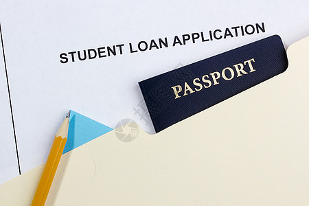 学生贷款申请签证职业桌子帮助援助申请人投资护照工作学费图片