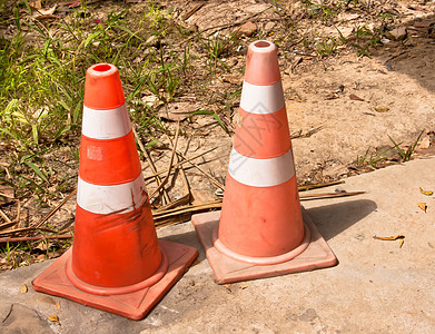 交通锥障碍安全建造注意力边界锥体条纹塑料工作街道图片