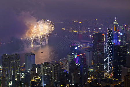 中华新年香港烟花展示假期焰火乐趣派对火花快乐反射周年作品图片