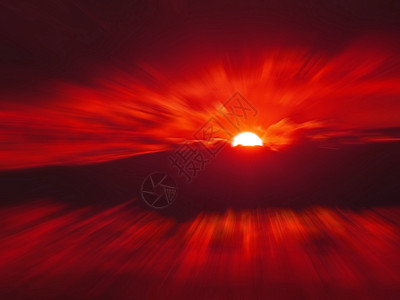 红太阳和云洞地平线涡流速度科学漩涡科幻海浪运动火星星云墙纸图片