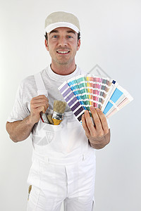 男性画家选择颜色图片