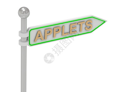 3d 配有金色“APPLETS”的签名图片