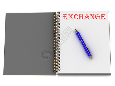 笔记本页上的 Exchange 字词图片