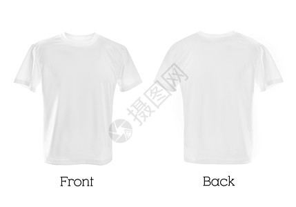 白色T恤衫袖子工作室男性女性冒充纺织品空白广告店铺插图图片