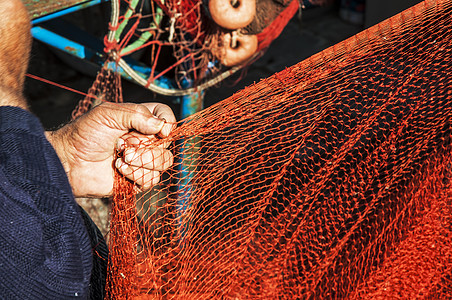 渔网捕鱼网材料工具绳索捕手渔夫海洋图片
