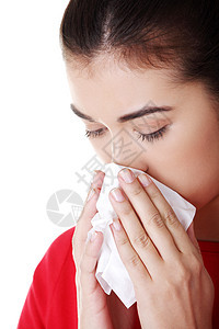 过敏或寒冷的少女干草青少年哮喘女孩疾病保健学生治疗成人卫生图片