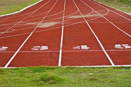 带有数字的赛车道体育场课程运动竞赛短跑蓝色竞争跑步车道地面图片