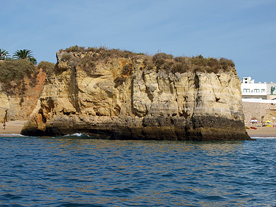 拉各斯和Cap Vincent之间阿拉加维海岸旅行勘探侵蚀洞穴蓝色岩石馅饼海岸线海滩日历图片