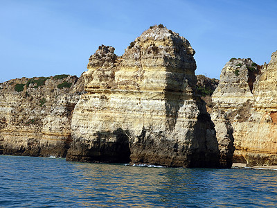 拉各斯和Cap Vincent之间阿拉加维海岸海滩海浪勘探石窟娱乐悬崖日历假期馅饼岩石图片