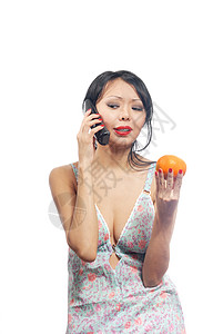 饮食咨询互通女孩讨论鬼脸水果食物姑娘情感电讯电话图片