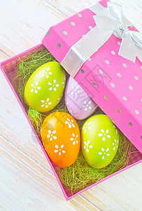 东面蛋装饰品桌子礼物花束季节装饰卡片框架宏观庆典图片