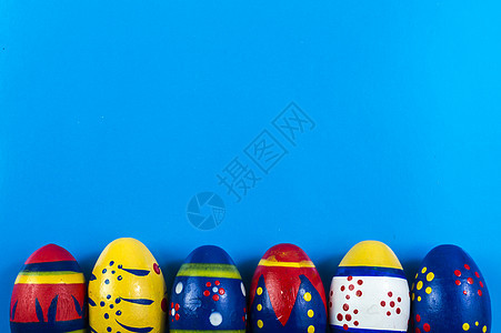 复活节彩色鸡蛋食物蓝色季节性假期装饰传统礼物庆典宗教创造力图片