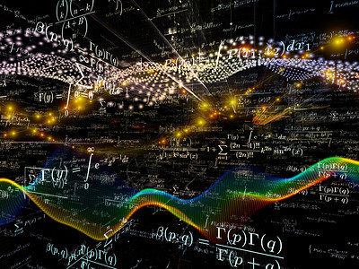 数学深度学习海浪消失科学大学网格橙子技术正弦波教育背景图片