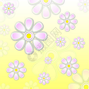 黄色本底的春紫花朵图片
