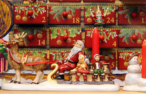 圣诞老人靴子塑像假期数字孩子喜悦纪念品套装庆典乐趣图片