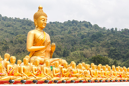 佛祖纪念公园的金芽金子场景信仰新手雕像寺庙艺术雕塑精神上帝图片