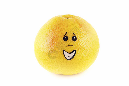 白上孤立的葡萄花脸眼睛宏观笑脸水果阴影热带柚子太阳笑声圆圈图片